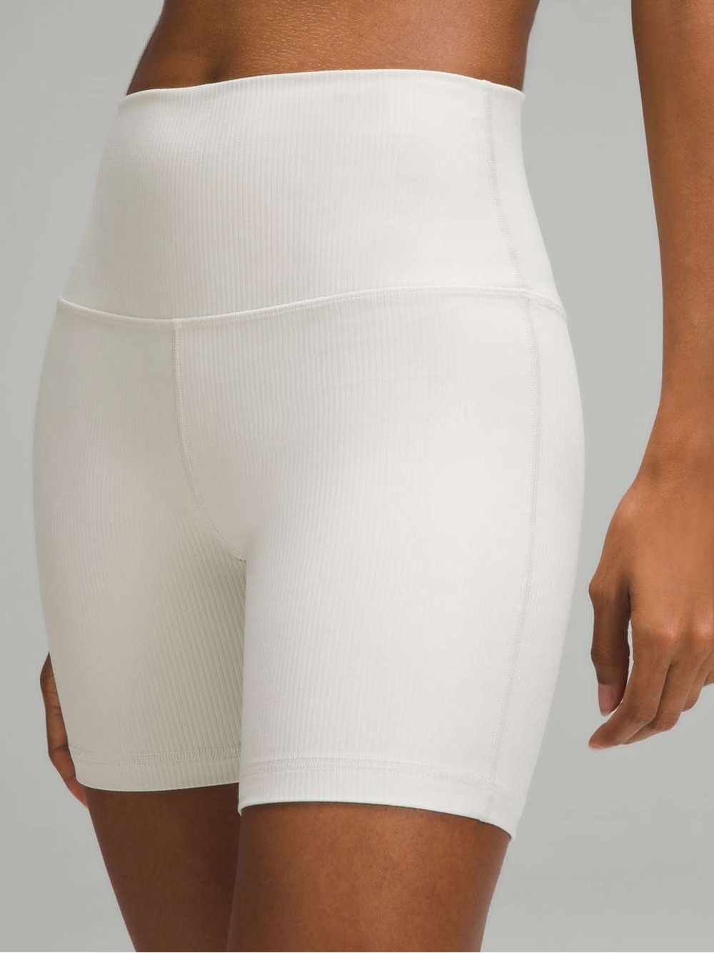 lululemon athletica Ribbed High-Waist Bike Shorts in White